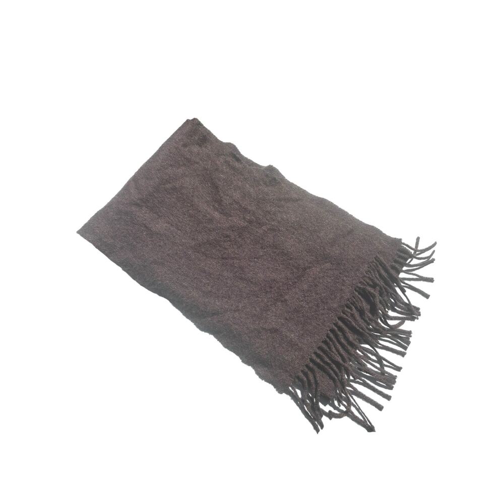 Elgin 100% Cashmere Scarf Brown Fringe Soft Warm Cozy Made in Scotland Rectangle